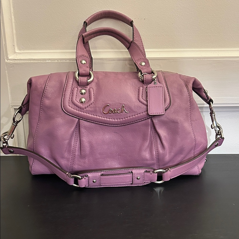 Coach Lilac Leather Satchel